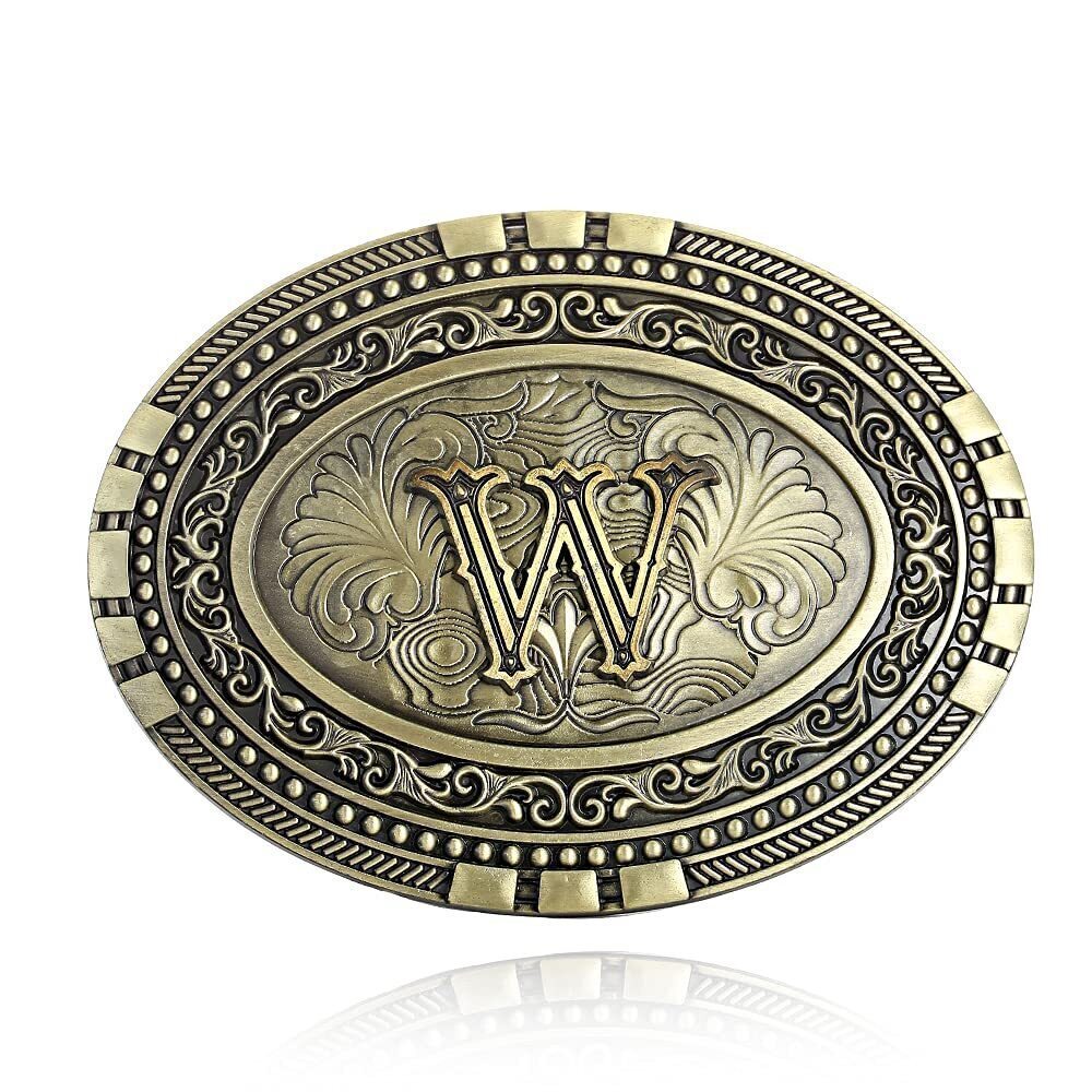 9109 Western cowboy belt buckle initials ABCDEF TO Z 's novelty upgraded